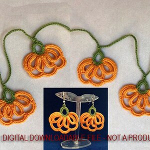 Crochet Pumpkin Pattern, Crochet Pattern, Halloween Garland,  Crochet Earrings, Pumpkin Scarf, Halloween Ornament, Orange Cotton