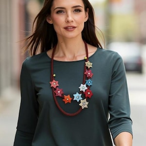 Beaded Crochet Flower Necklace Tutorial: Brick Stitch PDF Pattern