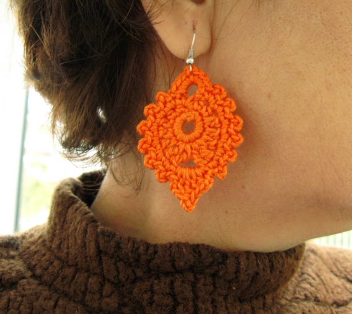 PDF Tutorial Crochet Pattern Dangle Earrings Digital Etsy