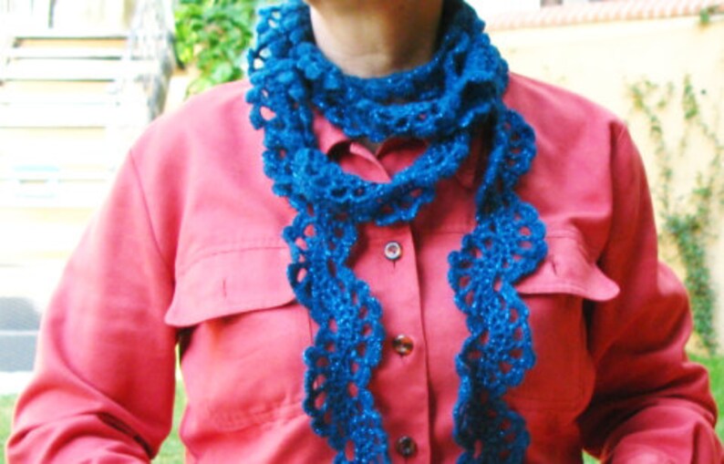 Crochet Scarf Pattern, Crochet Pattern, Wrap Scarf, Flower Scarf, Lacy Scarf, Scarves, Scarf Pattern image 3