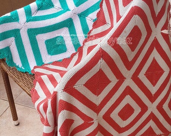 Striped Knit Baby Blanket Pattern: Lacy Edge (PDF Pattern)