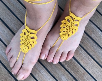 Crochet Sandals Pattern, Summer Barefoot Sandals, Crochet Foot Wear, Pineapple Pattern,Yoga Sandals Pattern, Wedding Sandals