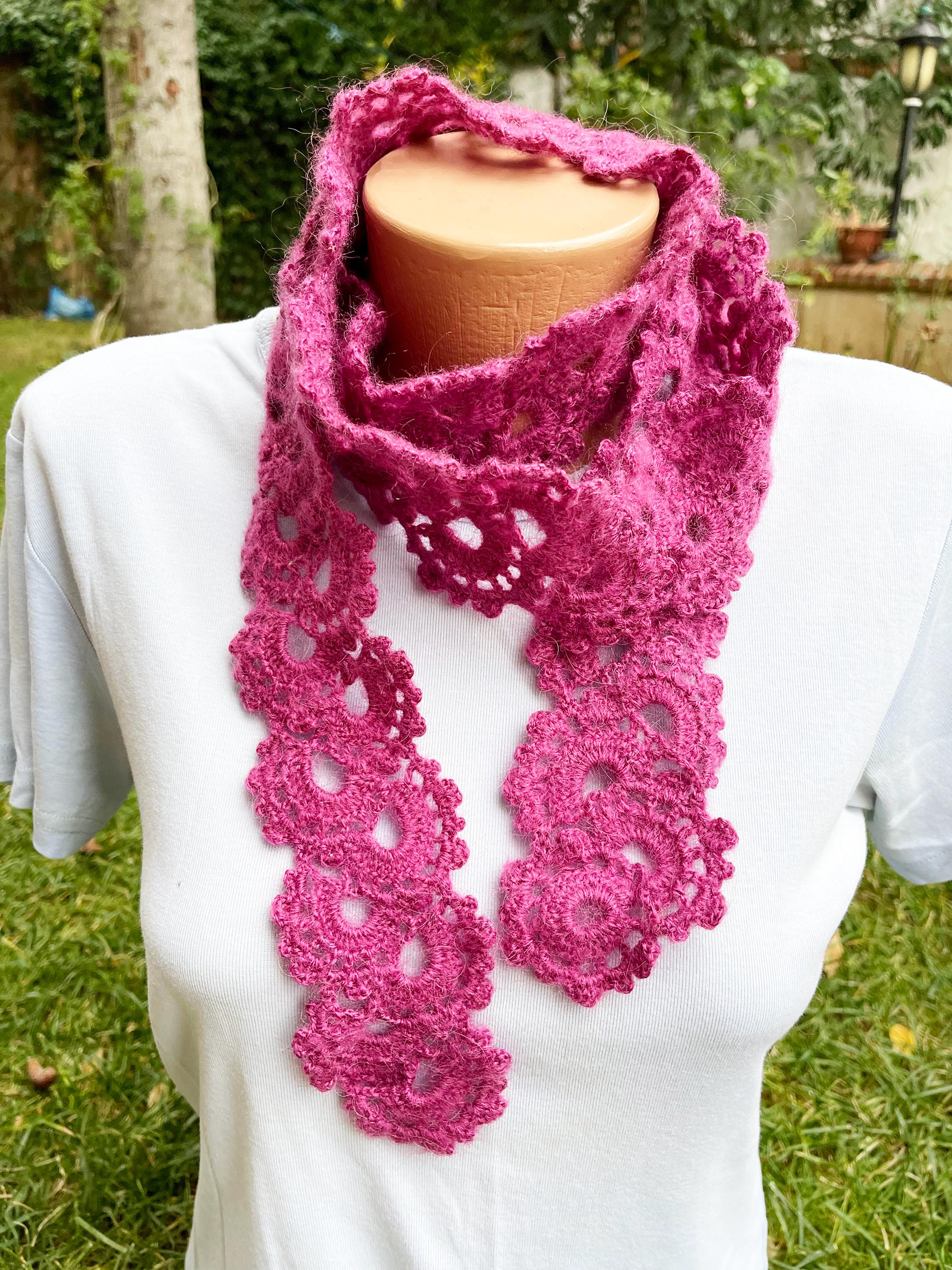 Crochet Flower Lace Scarf Pattern, Lacy Wrap Tutorial (PDF Pattern) - Etsy