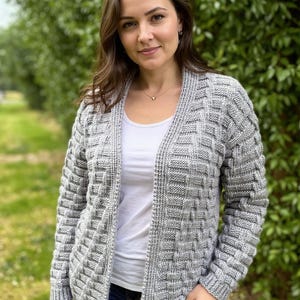 Chunky Knit Cardigan Pattern: Unisex Aran Sweater (PDF Download)