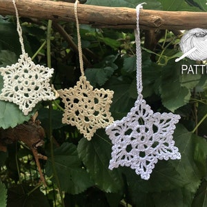 Christmas Crochet Snowflake Pattern, Easy Crochet Pattern, Beginner Crochet Pattern, Crochet Ornament, Home Decorations, Wintery Garland image 1