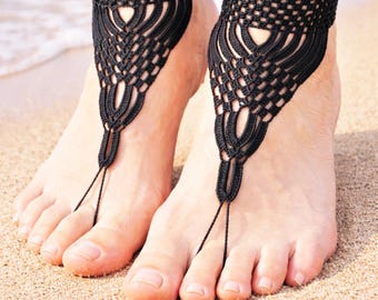 Boho Barefoot Sandals Pattern PDF: Ankle Bracelet, Wedding Accessory