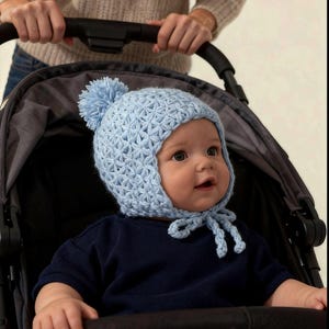 Patron de bonnet à pompons pour bébé au crochet (Patron PDF)