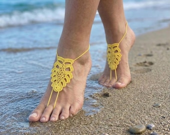 Crochet Pineapple Barefoot Sandals Pattern: Summer Yoga Shoes (PDF Pattern)