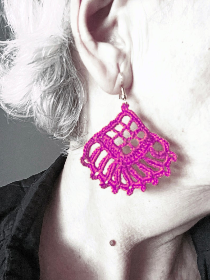 Patrón de pendientes de crochet Iris: joyería DIY (archivo PDF) imagen 7