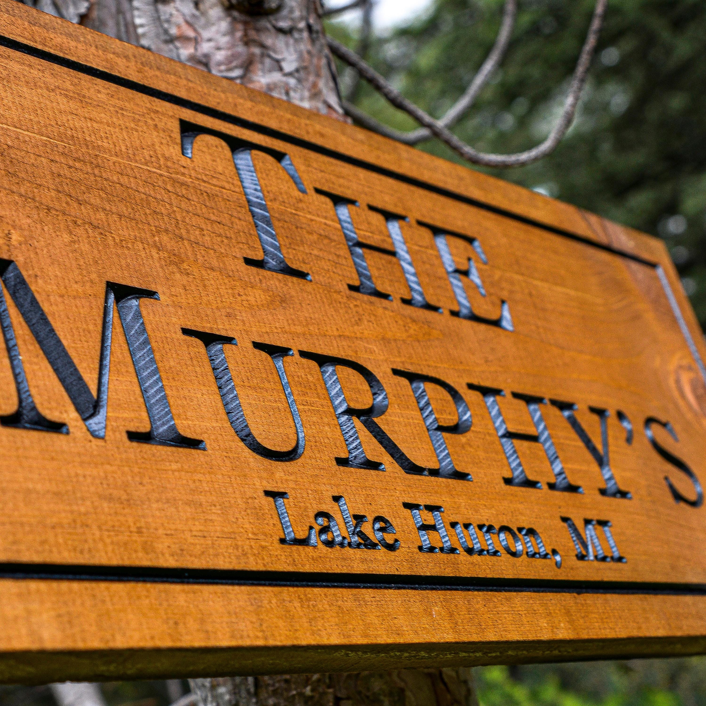 Personalized Carved Wood Sign, Rustic Cabin Sign, Custom Family Name ...