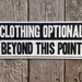 Clothing Optional Sign | Handmade Screen Printed Sign | Nude Beach Sign | Ocean | Tropical | Skinny Dipping | Vintage | Swimming Pool Sign