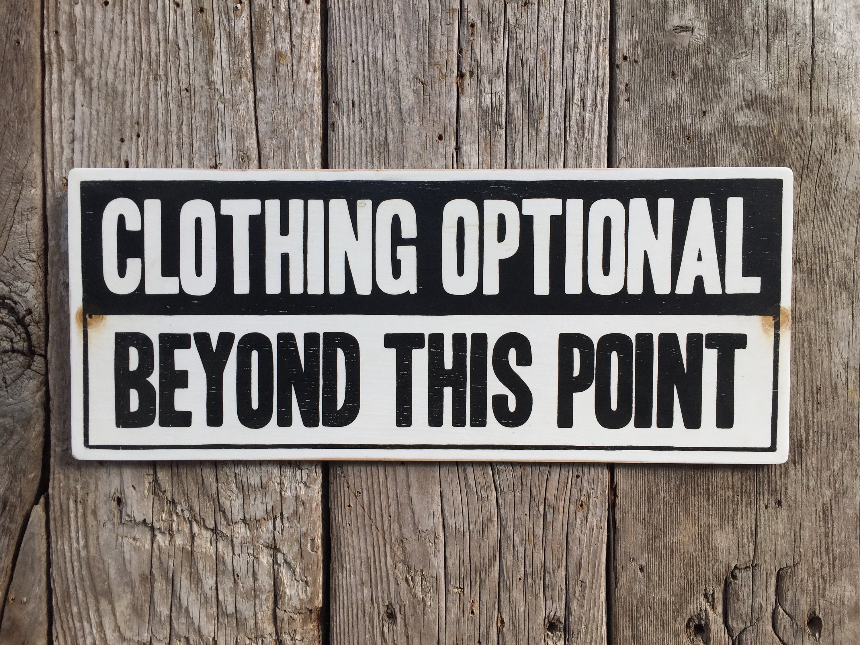Clothing Optional Sign Handmade Screen Printed Sign Nude Etsy Canada