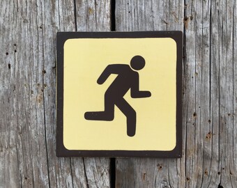 Running Icon Sign Handmade Screen Printed Sign National Park