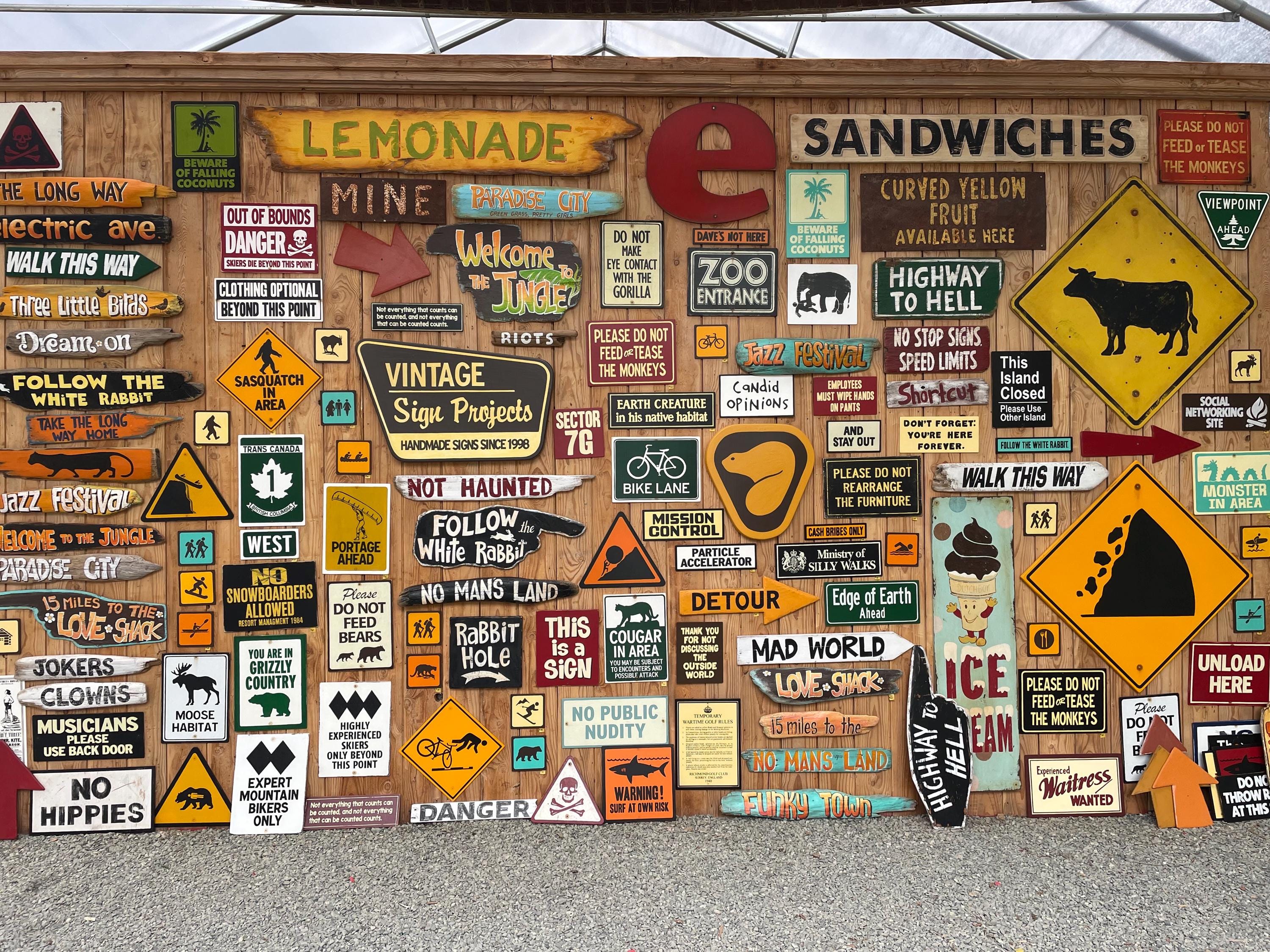 Tsunami Warning Sign | Handmade Screen Printed Sign | Vintage