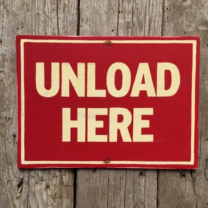 Unload Here Sign | Ski Hill Chairlift sign | Handmade Screen Printed Sign | Ski Resort | Lodge | Mountain | Skiing | Vintage | Ski Tips