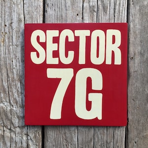 Sector 7G Sign / The Simpsons / Segno stampato a mano / Cartello sul posto di lavoro / Cartone animato / TV / Cultura pop / Ufficio / Cartello cubicolo divertente