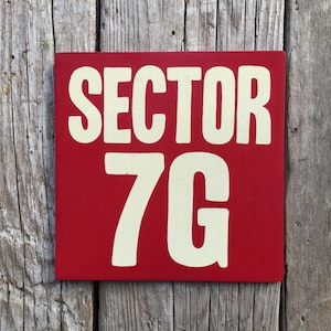 Sector 7G Sign | The Simpsons | Handmade Screen Printed Sign | Workplace Sign | Cartoon | TV | Pop Culture | Office | Funny Cubicle Sign