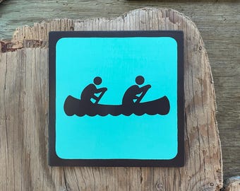 CANOE Pictogram/Symbol/Icon Sign | Handmade | National Park Style | Retro Camping Aesthetic | Vintage Color Palette | 6 of 25