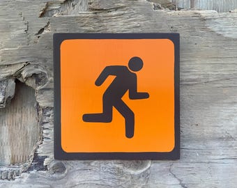 RUNNING Pictogram/Symbol/Icon Sign | Handmade | National Park Style | Retro Camping Aesthetic | Vintage Color Palette | 19 of 25