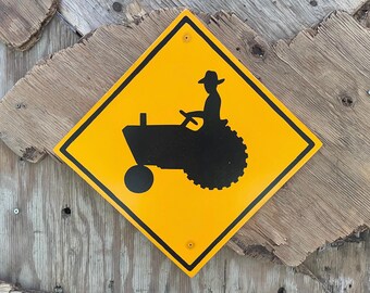 Tractor Crossing Sign | Handmade | Agricultural Highway Road Sign | Farm Equipment Crossing Sign | Farm Machinery