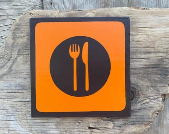 FOOD and DINING Pictogram/Symbol/Icon Sign | Handmade | National Park Style | Retro Camping Aesthetic | Vintage Color Palette | 11 of 25