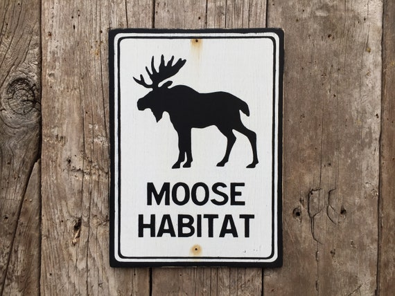 Hunting and Fishing Moose Sign - Old Wood Signs