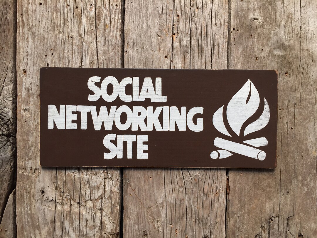 Social Networking Site Sign | Handmade Screen Printed Sign | Campground ...