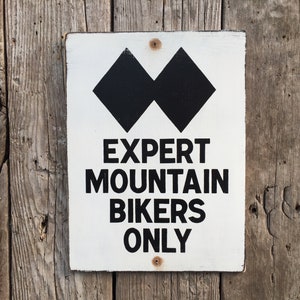 Mountain Bikers Sign | Handmade Screen Printed Sign | Trail Sign | National Park | Cycling | Outdoors | Vintage | Bicycle | Bike Path Sign