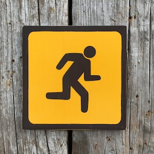 Running Icon Sign | Handmade Screen Printed Sign | National Park Symbol ...