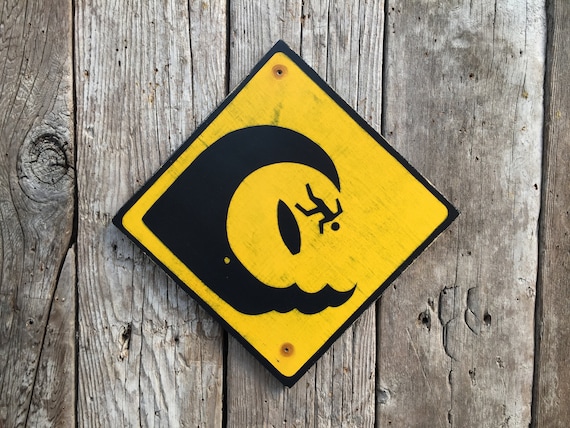 High Surf Danger Sign | Handmade | Surfing Beach Sign | Large