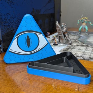 Caixa de dados com bandeja de rolamento, mini balança de armazenamento, design de olho de dragão sentinela - Trice Vault