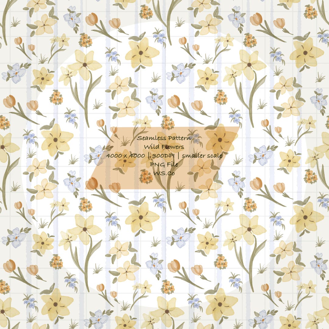 Watercolor Wildflower Seamless Pattern: Pastel Floral Digital Paper ...