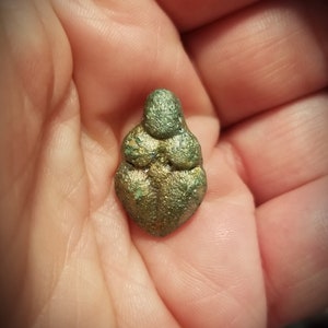 Porcelain Goddess Bead with Metallic Raku Glaze