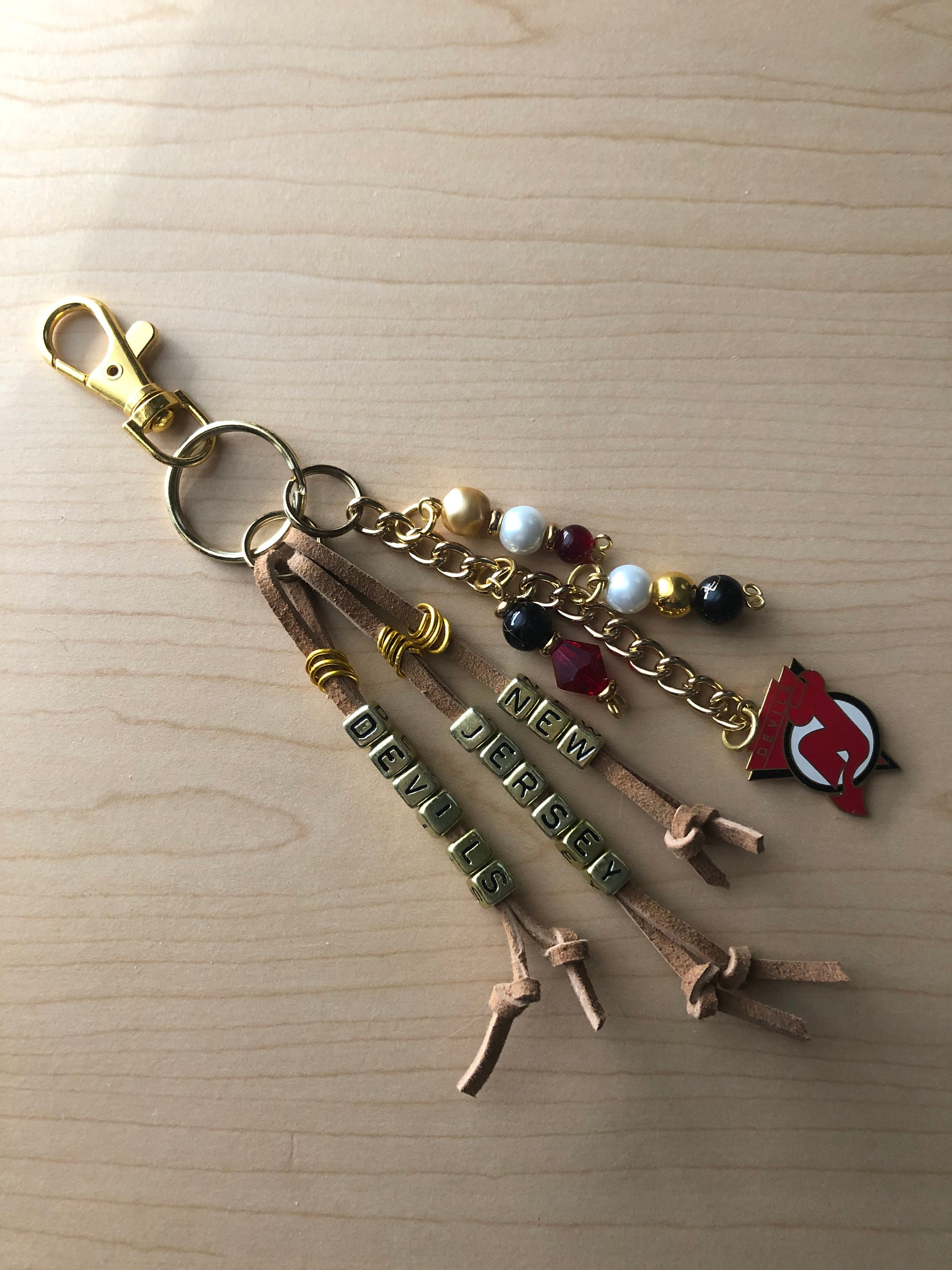 New Jersey Devils Hockey Purse Charm Key Chain Back Pack Etsy UK