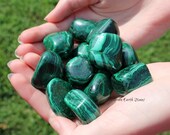 Malachite Large XL Smooth Tumbled Stone ONE Premium, Protection, Feng Shui, Pocket Stone, Crystals