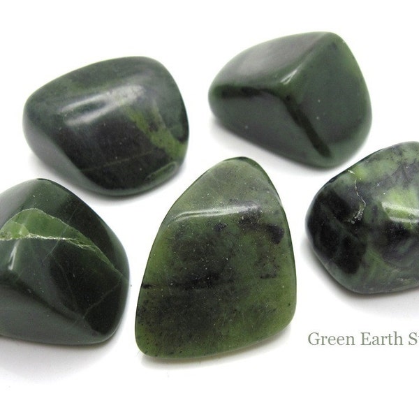 One Premium Nephrite Jade Tumbled Stone, Crystal Healing, Feng Shui, Pocket Stones, Crystal Grid, Metaphysical, Rock Hound