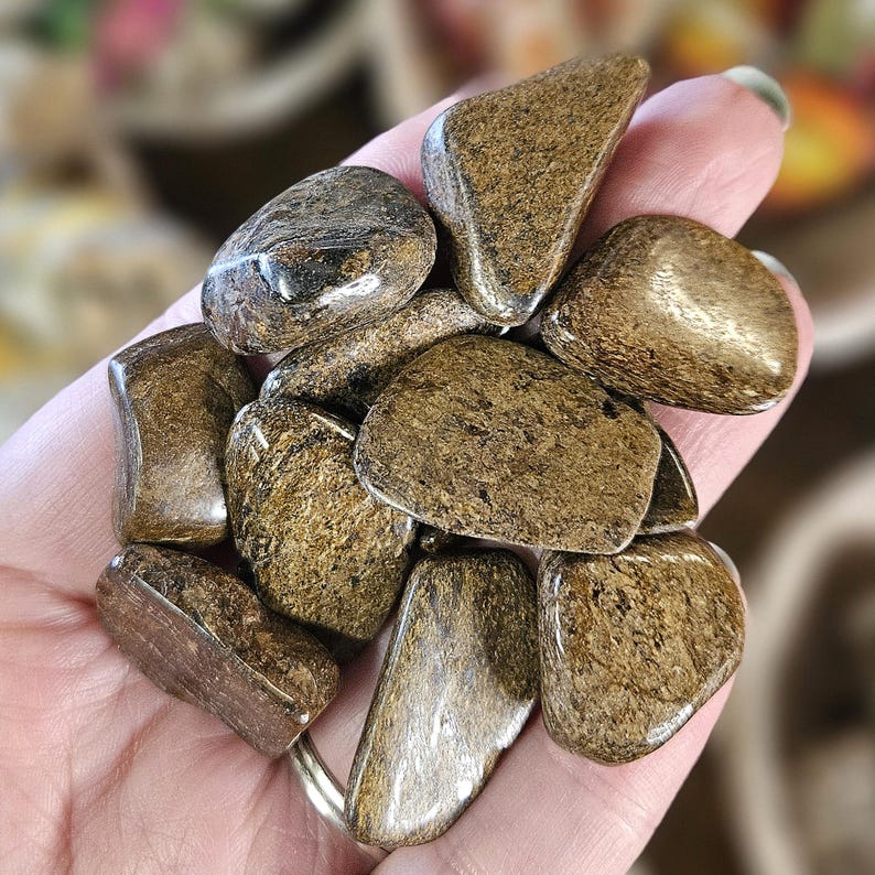 Bronzite Tumbled Stone, One, Rock Hound, Crystal Healing, Crystal Grids, Feng Shui, Artisan, Metaphysical, New Age image 2
