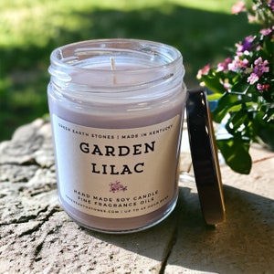 Garden Lilac, Soy Candle, 8 ounce, Handmade,  Soy Candle, Relaxation, Stress Relief, Scented Candle,