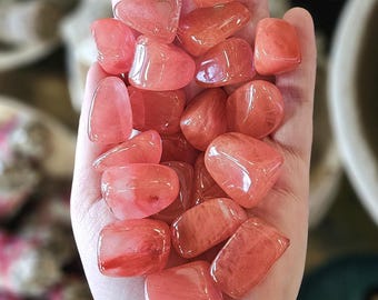 Cherry Obsidian, Strawberry Obsidian, One, Tumbled Stone, Rock Hound, Red, Crystals, Wire Wrapping,