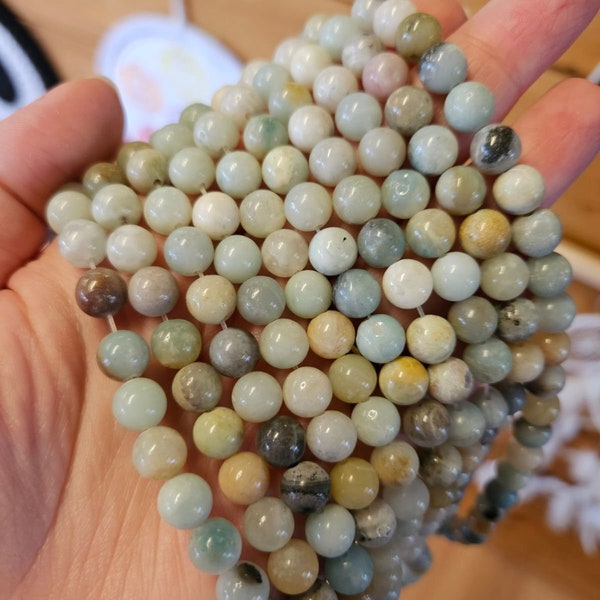 Caribbean Calcite 8mm Beads, One Strand, Gemstone Beads