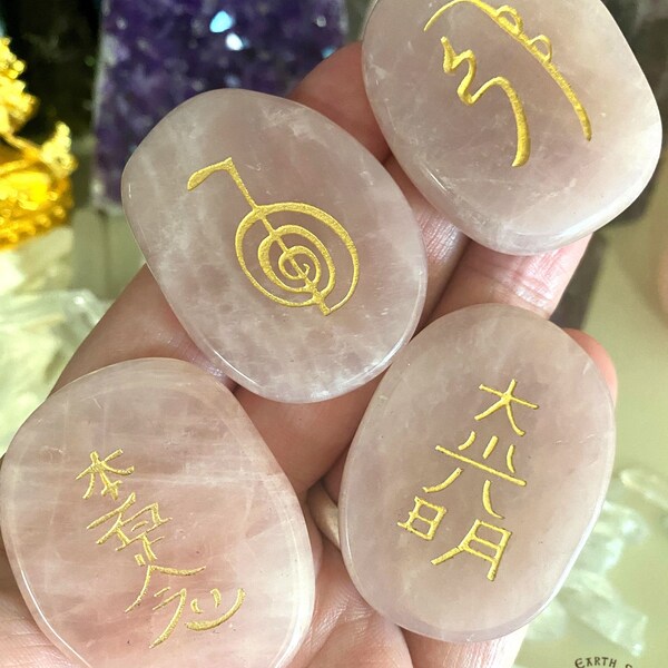 Reiki Stones, Rose Quartz, Energy Healing, Usui Reiki, Crystal Healing