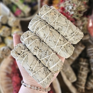 ONE White Sage Smudge Bundle,  Pagan, Ritual, Metaphysical, Energy Cleansing, Smudging, Ceremony, Spiritual, Herbs, Dried Sage, Psychic,