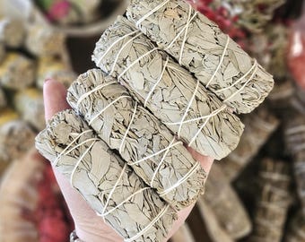 ONE White Sage Smudge Bundle,  Pagan, Ritual, Metaphysical, Energy Cleansing, Smudging, Ceremony, Spiritual, Herbs, Dried Sage, Psychic,