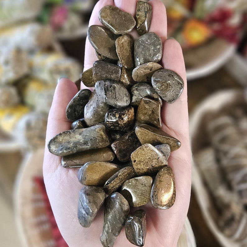 Bronzite Tumbled Stone, One, Rock Hound, Crystal Healing, Crystal Grids, Feng Shui, Artisan, Metaphysical, New Age image 1