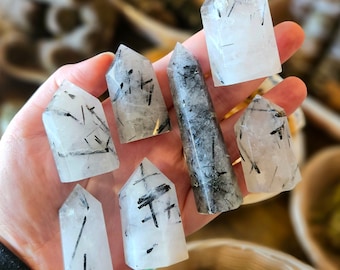 Tourmalinated Quartz Tower, Choose Size,