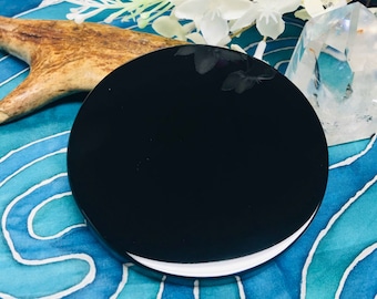 BLACK OBSIDIAN Scrying Mirror, ONE, Divination Crystals, Polished Obsidian, Altar, Magic,