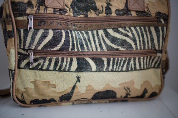 Vintage Safari African Travel Luggage Carry-On We… - image 2