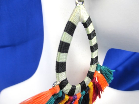 Multi Color Macrame Style Wrapped Thread Tassel F… - image 4