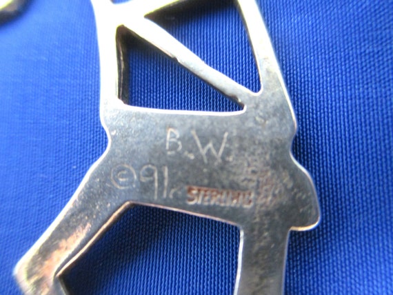 Sterling Silver KOKOPELLI Open Vintage Brooch Sig… - image 6