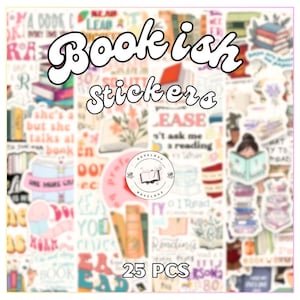 25 Stück Buchaufkleber | Bücherwurm Aufkleber | Kindle Aufkleber | Leser Aufkleber | Laptop Aufkleber | Stickerset | Booktok | Lesezeichen | Bücher